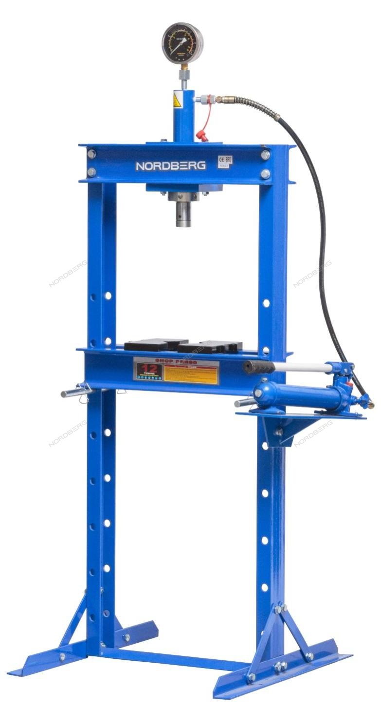 Гидравлический пресс напольный 12 тонн Nordberg N3612 купить по выгодной  цене Москве и РФ | Отзывы, характеристики, фото